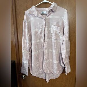 Sonoma Light Pink Plaid Casual Shirt